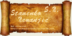 Stamenko Nemanjić vizit kartica